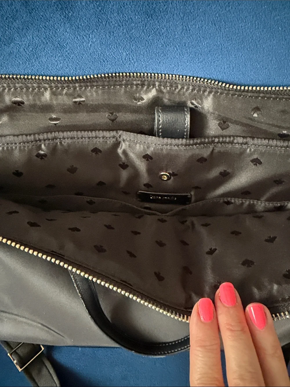 Kate Spade Black Nylon briefcase tote with Crossbody Strap